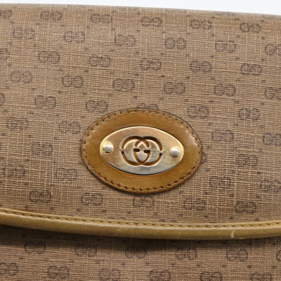 GUCCI Micro GG Supreme Shoulder Bag PVC Beige Gold 007 49 5548 Auth 175279