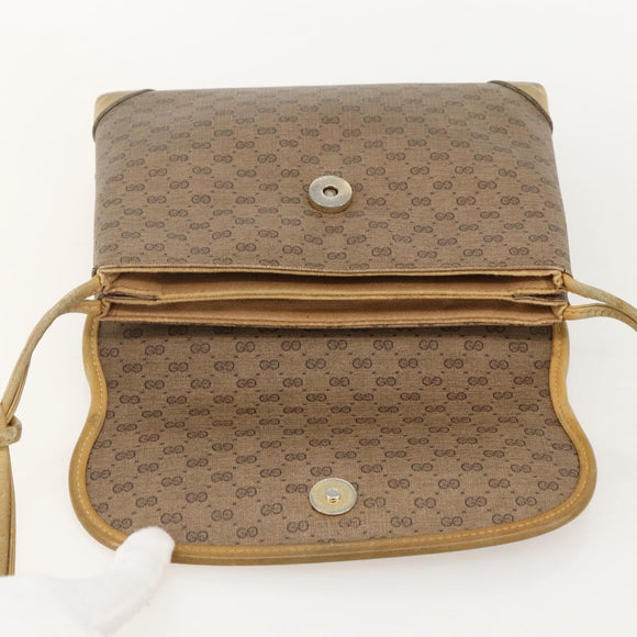 GUCCI Micro GG Supreme Shoulder Bag PVC Beige Gold 007 49 5548 Auth 175279