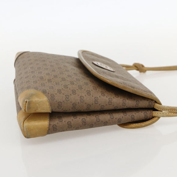 GUCCI Micro GG Supreme Shoulder Bag PVC Beige Gold 007 49 5548 Auth 175279