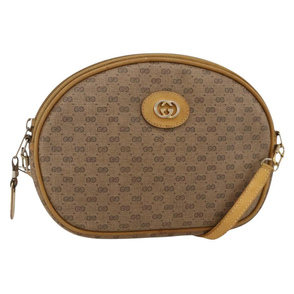 GUCCI Micro GG Supreme Shoulder Bag PVC Beige Gold 007 104 0013 Auth 175280