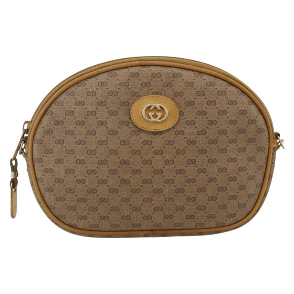 GUCCI Micro GG Supreme Shoulder Bag PVC Beige Gold 007 104 0013 Auth 175280