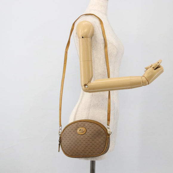 GUCCI Micro GG Supreme Shoulder Bag PVC Beige Gold 007 104 0013 Auth 175280