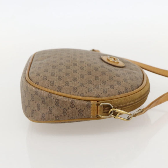 GUCCI Micro GG Supreme Shoulder Bag PVC Beige Gold 007 104 0013 Auth 175280