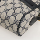 GUCCI GG Supreme Sherry Line Bag PVC Navy Gold Red 65 02 004 Auth 175281-8