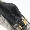 GUCCI GG Supreme Sherry Line Bag PVC Navy Gold Red 65 02 004 Auth 175281-9