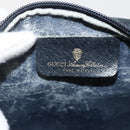 GUCCI GG Supreme Sherry Line Bag PVC Navy Gold Red 65 02 004 Auth 175281-10