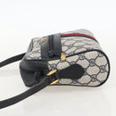 GUCCI GG Supreme Sherry Line Bag PVC Navy Gold Red 65 02 004 Auth 175281-3