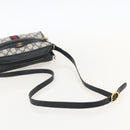 GUCCI GG Supreme Sherry Line Bag PVC Navy Gold Red 65 02 004 Auth 175281-7