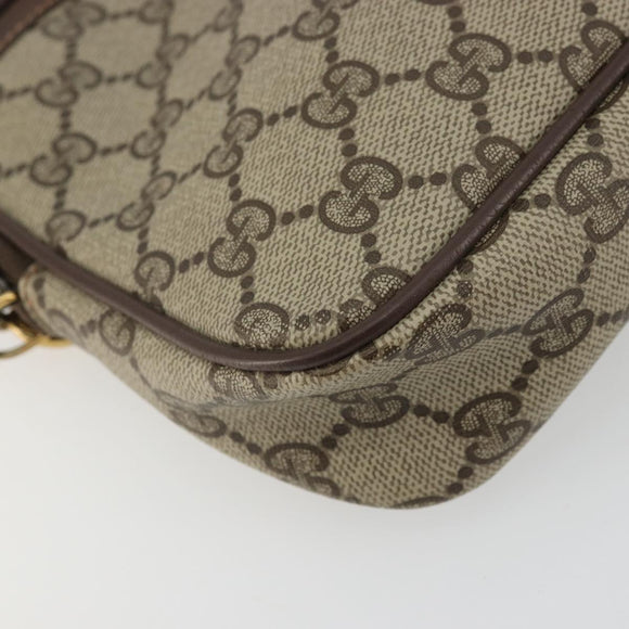 GUCCI GG Supreme Shoulder Bag PVC Beige Gold 97 02 068 Auth 175282