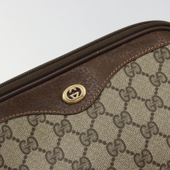 GUCCI GG Supreme Shoulder Bag PVC Beige Gold 97 02 068 Auth 175282