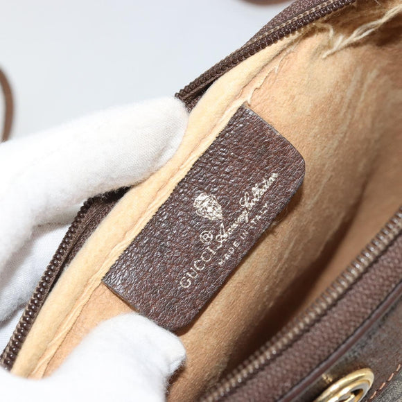 GUCCI GG Supreme Shoulder Bag PVC Beige Gold 97 02 068 Auth 175282