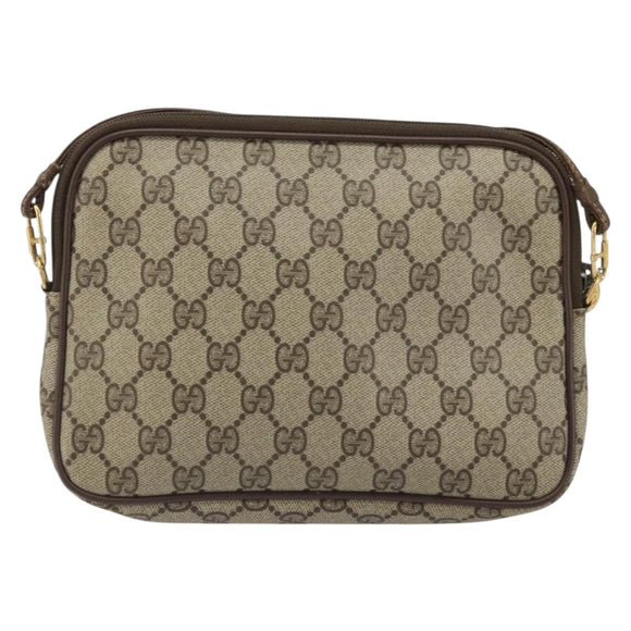 GUCCI GG Supreme Shoulder Bag PVC Beige Gold 97 02 068 Auth 175282