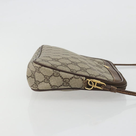 GUCCI GG Supreme Shoulder Bag PVC Beige Gold 97 02 068 Auth 175282