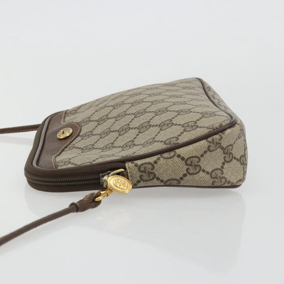 GUCCI GG Supreme Shoulder Bag PVC Beige Gold 97 02 068 Auth 175282