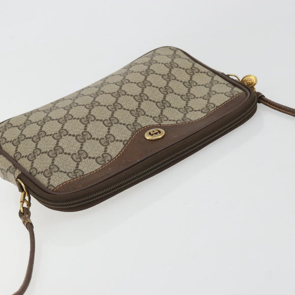 GUCCI GG Supreme Shoulder Bag PVC Beige Gold 97 02 068 Auth 175282