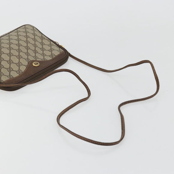 GUCCI GG Supreme Shoulder Bag PVC Beige Gold 97 02 068 Auth 175282
