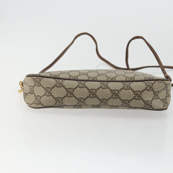 GUCCI GG Supreme Shoulder Bag PVC Beige Gold 97 02 068 Auth 175282