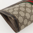 GUCCI GG Supreme Web Sherry Line Bag PVC Beige Red 41 014 2125 23 Auth 175283-11
