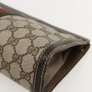 GUCCI GG Supreme Web Sherry Line Bag PVC Beige Red 41 014 2125 23 Auth 175283-8
