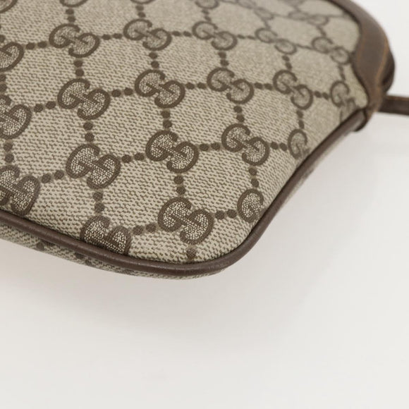 GUCCI GG Supreme Web Sherry Line Bag PVC Beige Gold 904 02 047 Auth 175285