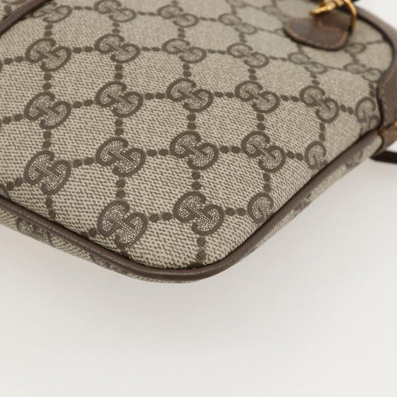 GUCCI GG Supreme Web Sherry Line Bag PVC Beige Gold 904 02 047 Auth 175285