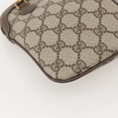 GUCCI GG Supreme Web Sherry Line Bag PVC Beige Gold 904 02 047 Auth 175285-17