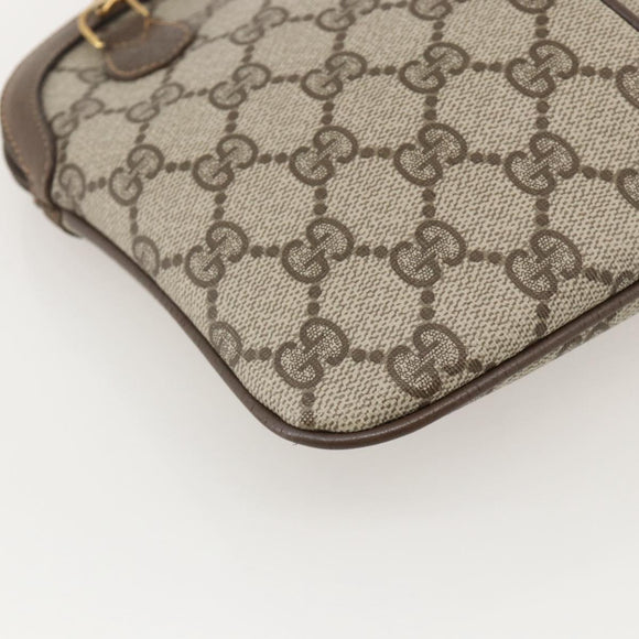 GUCCI GG Supreme Web Sherry Line Bag PVC Beige Gold 904 02 047 Auth 175285