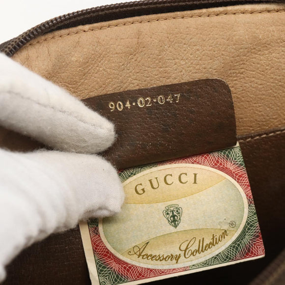 GUCCI GG Supreme Web Sherry Line Bag PVC Beige Gold 904 02 047 Auth 175285