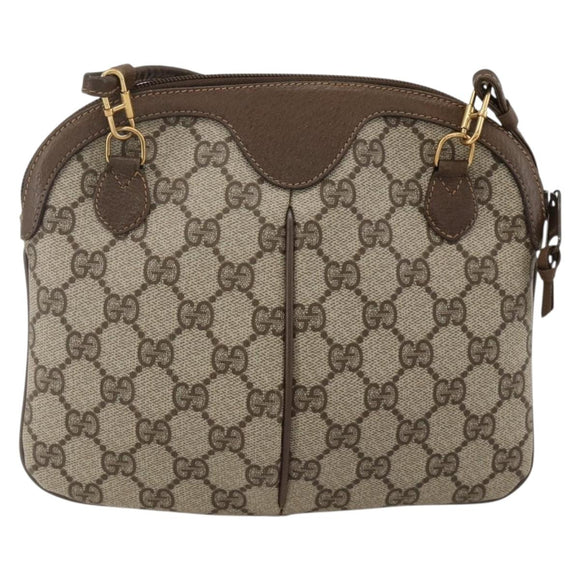 GUCCI GG Supreme Web Sherry Line Bag PVC Beige Gold 904 02 047 Auth 175285