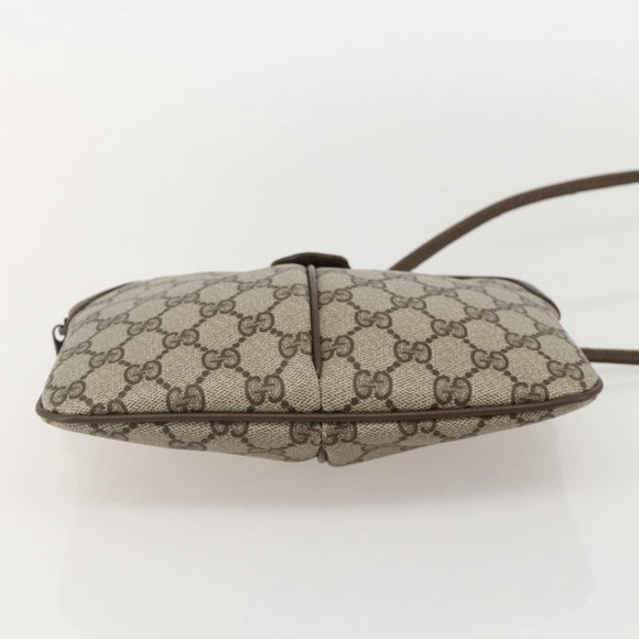 GUCCI GG Supreme Web Sherry Line Bag PVC Beige Gold 904 02 047 Auth 175285