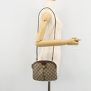 GUCCI GG Supreme Web Sherry Line Bag PVC Beige Gold 904 02 047 Auth 175286-22
