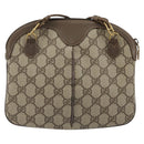 GUCCI GG Supreme Web Sherry Line Bag PVC Beige Gold 904 02 047 Auth 175286-2