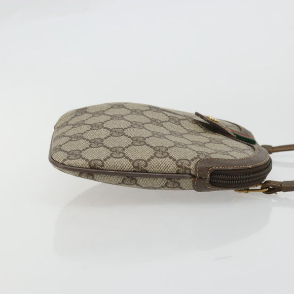 GUCCI GG Supreme Web Sherry Line Bag PVC Beige Gold 904 02 047 Auth 175286