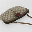GUCCI GG Supreme Web Sherry Line Bag PVC Beige Gold 904 02 047 Auth 175286-6