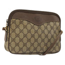 GUCCI GG Supreme Shoulder Bag PVC Beige Gold Auth 175287-1