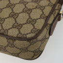 GUCCI GG Supreme Shoulder Bag PVC Beige Gold Auth 175287-14