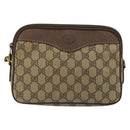 GUCCI GG Supreme Shoulder Bag PVC Beige Gold Auth 175287-13