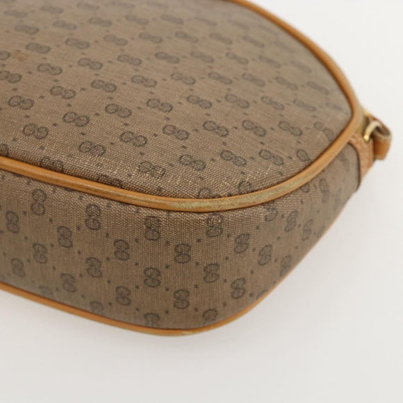 GUCCI Micro GG Supreme Shoulder Bag PVC Beige Gold Auth 175289