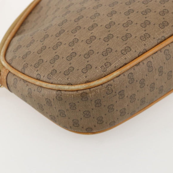 GUCCI Micro GG Supreme Shoulder Bag PVC Beige Gold Auth 175289