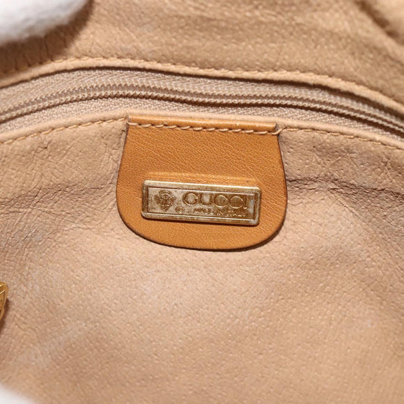 GUCCI Micro GG Supreme Shoulder Bag PVC Beige Gold Auth 175289