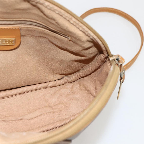 GUCCI Micro GG Supreme Shoulder Bag PVC Beige Gold Auth 175289