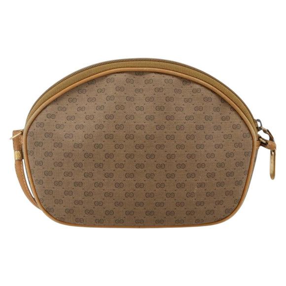 GUCCI Micro GG Supreme Shoulder Bag PVC Beige Gold Auth 175289