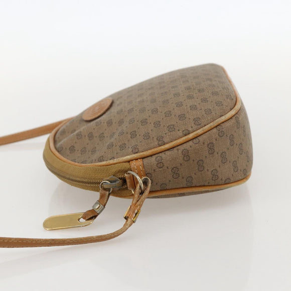 GUCCI Micro GG Supreme Shoulder Bag PVC Beige Gold Auth 175289