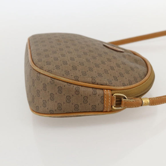 GUCCI Micro GG Supreme Shoulder Bag PVC Beige Gold Auth 175289