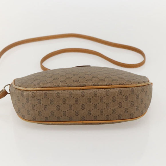 GUCCI Micro GG Supreme Shoulder Bag PVC Beige Gold Auth 175289