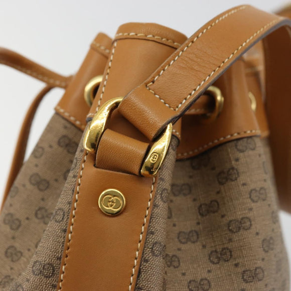 GUCCI Micro GG Supreme Purse Shoulder Bag PVC Beige Gold 007 86 0044 Auth 175290