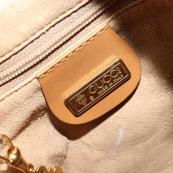 GUCCI Micro GG Supreme Purse Shoulder Bag PVC Beige Gold 007 86 0044 Auth 175290