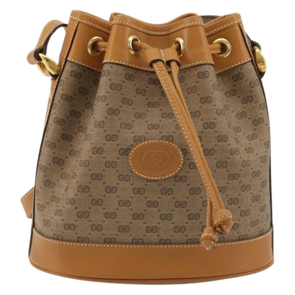 GUCCI Micro GG Supreme Purse Shoulder Bag PVC Beige Gold 007 86 0044 Auth 175290