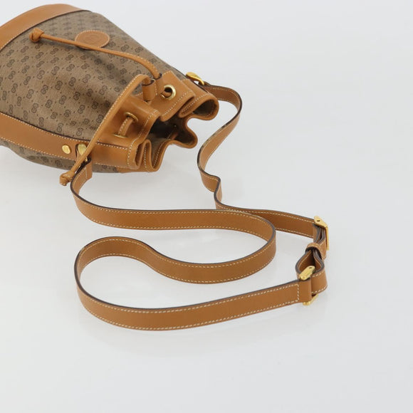GUCCI Micro GG Supreme Purse Shoulder Bag PVC Beige Gold 007 86 0044 Auth 175290