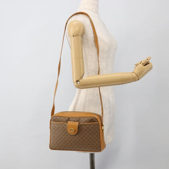 GUCCI Micro GG Supreme Shoulder Bag PVC Beige Gold 001 098 1244 Auth 175291